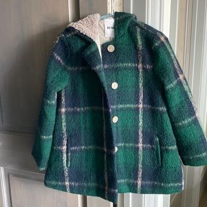 BB Dakota Plaid Teddy Coat